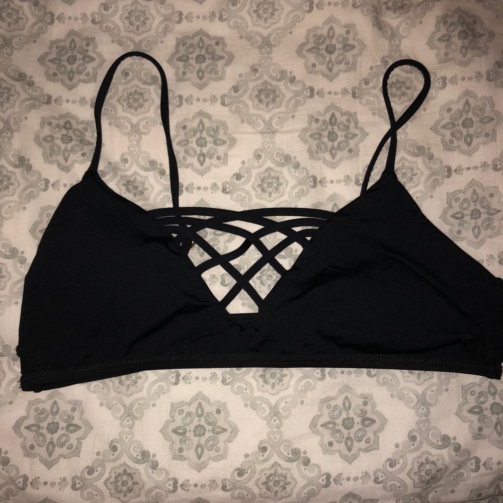 Black criss cross bathing suit
